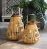 LARGE SLAT WOOD LANTERN