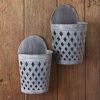 Set of Two Open Weave Wall Hanging Buckets