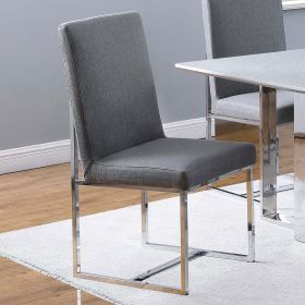 Grey Cube Base Dining Chair (Set of 2)