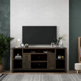 Bridgevine Home Joshua Creek 74 inch TV Stand Console for TVs up to 85 inches, No Assembly Required, Barnwood Finish