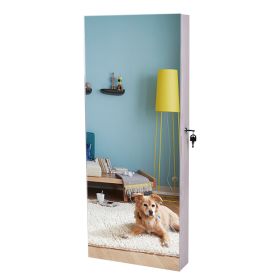 The Whole Surface PVC Film Wall Hanging Door With Lock Jewelry Cabinet Fitting Mirror Cabinet