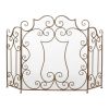 Contemporary Scroll Design Fireplace Screen - Modern Home Decor Accessory