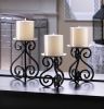 Elegant Scrollwork Candle Holder Trio Set - Decorative Stand for Home Decor