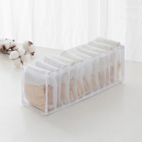 1pc/3pcs Fabric Sock and Underwear Organizer - 6/7/11 Grids Drawer Organizers for Closet Storage - Foldable Cabinet Boxes for Socks, Underwear (Color: White, Capacity: 11 Grids)