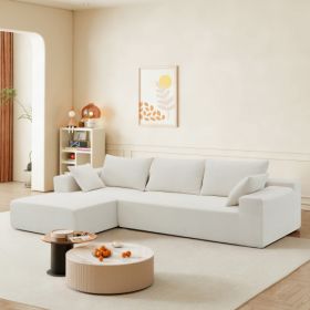 109*68" Modular Sectional Living Room Sofa Set, Modern Minimalist Style Couch, Upholstered Sleeper Sofa for Living Room, Bedroom, Salon (Color: Cream)